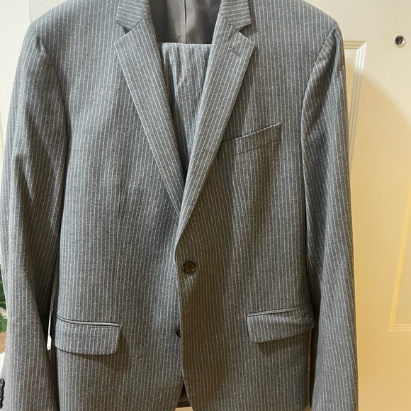 Gray Pinstripe Men's Suit